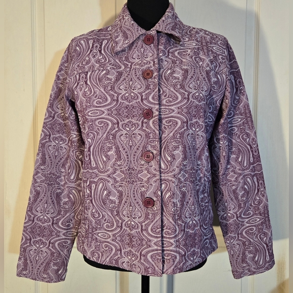 Paisley Patterned Purple Blazer - Picture 1 of 12